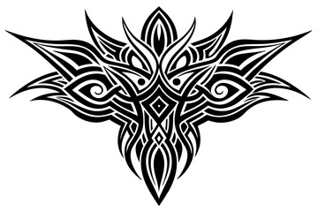 Fototapeta premium Tribal tattoo icon silhouette, Neo tribal tattoo gothic, vector illustration