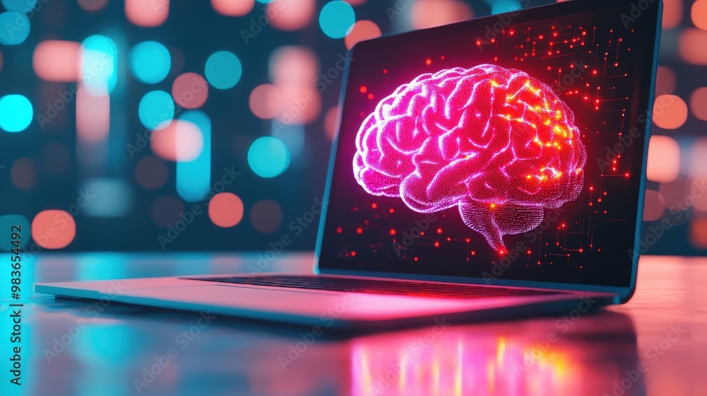 Poster a computer screen showing the progress bar of a mind uploading process