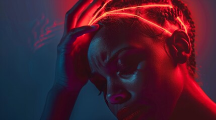 Fototapeta premium person with headache generative ai
