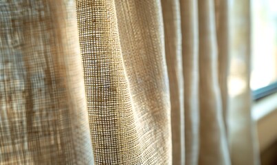 Curtains in the window of a modern house, close-up