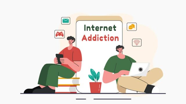 Internet Addiction Animation