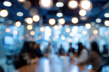 blur people in meeting room, business, team work