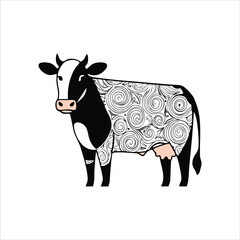 cow mascot logo design concept