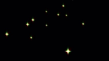 Star twinkling animation, blinking light effect on transparent background with alpha channel.