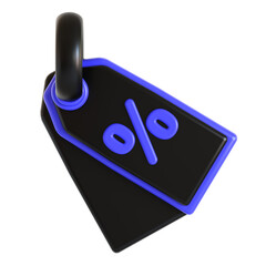 black friday discount tag 3d icon illustration