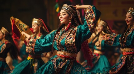 Dazzling Performance: A Traditional Dance in Colorful Attire