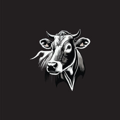 cow mascot logo design concept