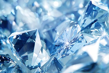 diamonds on a black background. close up