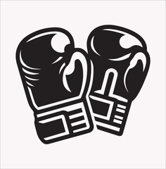 Gloves For Boxing Day Vector Silhouette on a white background