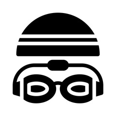 swimming glyph icon