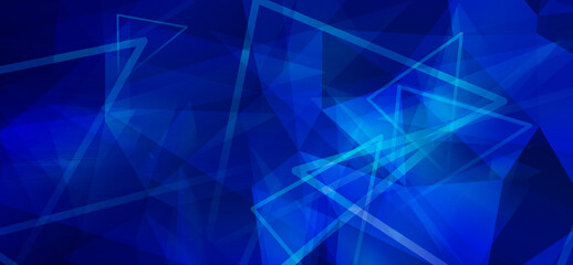 Obraz premium Abstract Blue Geometric Background with Overlapping Triangles and Lines