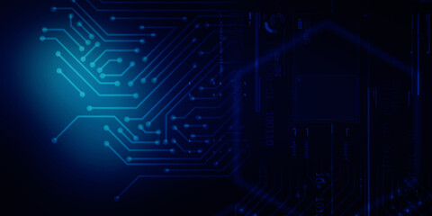 2d illustration Abstract futuristic electronic circuit technology background