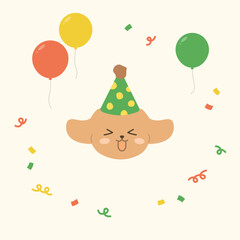 Vector illustration of a cute brown puppy.