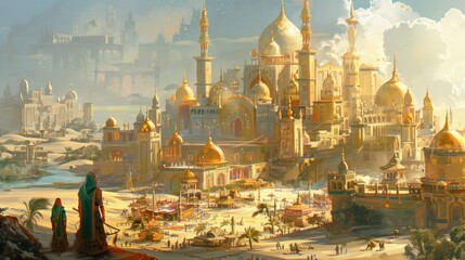 Fototapeta premium A Glimpse of an Arabian City