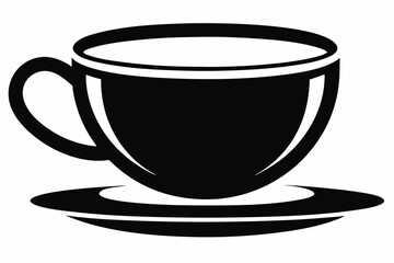 Tea cup icon, Hot drink icon, Tea cup silhouette, Vector Illustration