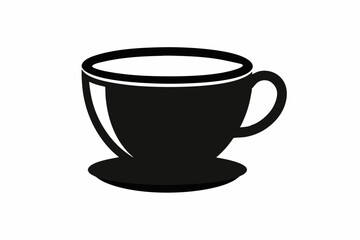 Tea cup icon, Hot drink icon, Tea cup silhouette, Vector Illustration