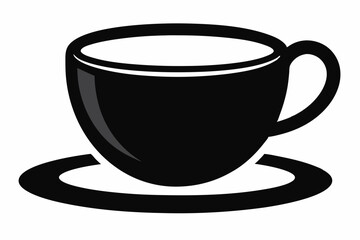 Tea cup icon, Hot drink icon, Tea cup silhouette, Vector Illustration