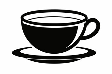 Tea cup icon, Hot drink icon, Tea cup silhouette, Vector Illustration