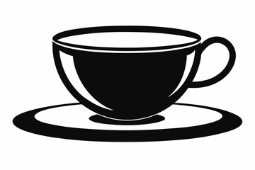 Tea cup icon, Hot drink icon, Tea cup silhouette, Vector Illustration