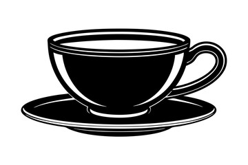 Tea cup icon, Hot drink icon, Tea cup silhouette, Vector Illustration