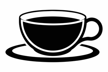 Tea cup icon, Hot drink icon, Tea cup silhouette, Vector Illustration