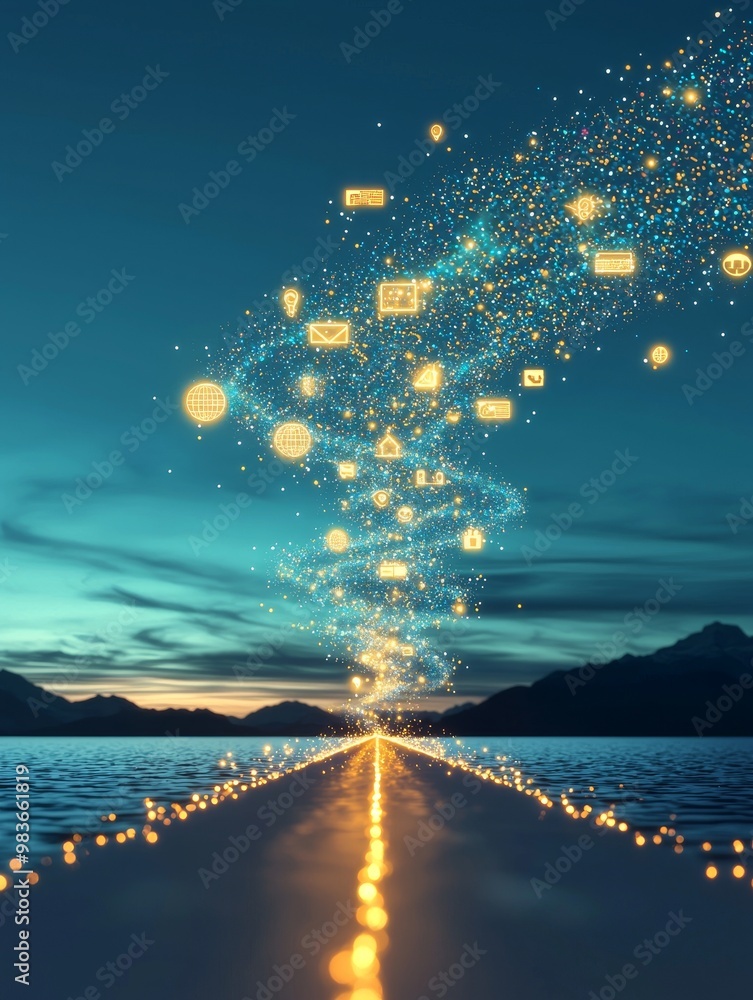 Poster digital connection through light and technology