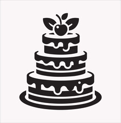 cake  vector silhouette For pancake Day  on a white background