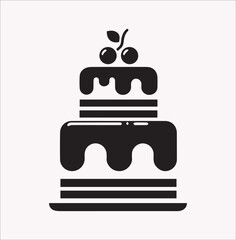 cake  vector silhouette For pancake Day  on a white background