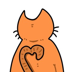 cute cat with hearts, design