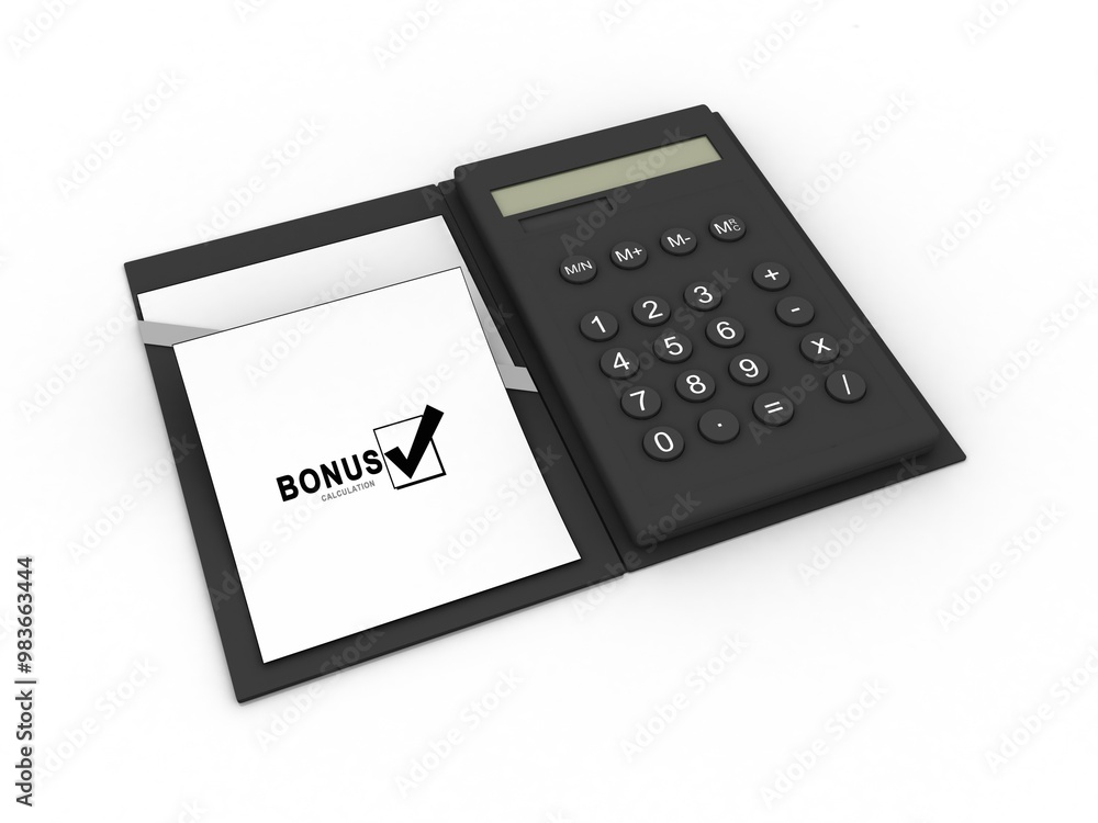 Poster 3d rendering calculator isolated