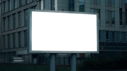 Fototapeta premium 屋外広告ポスター用の空白の看板｜Billboard blank for outdoor advertising poster.