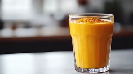 Refreshing Turmeric Drink in Clear Glass