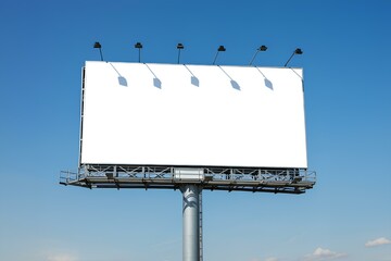 Obraz premium 屋外広告ポスター用の空白の看板｜Billboard blank for outdoor advertising poster.