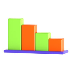 shrinking chart bar 3d icon illustration