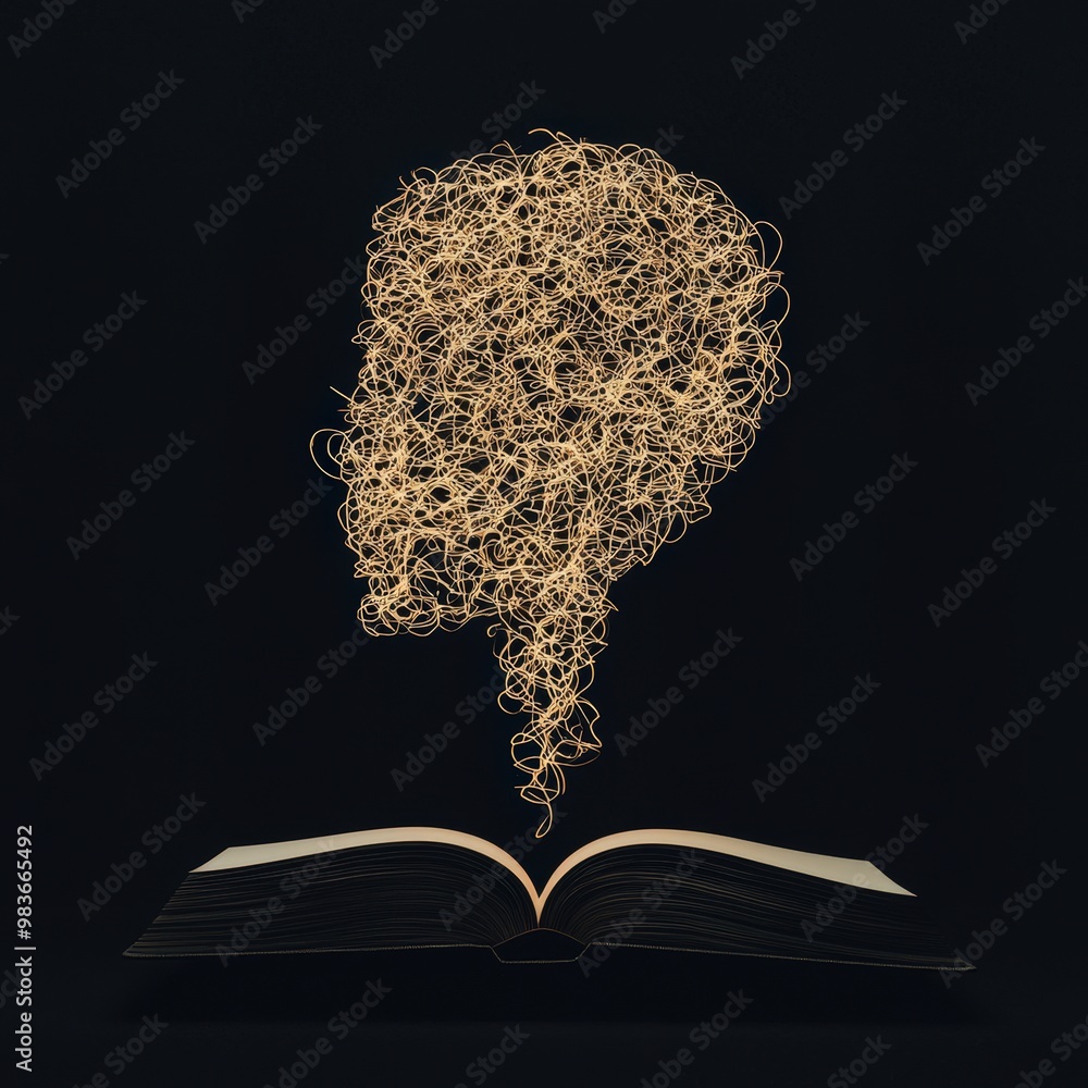 Poster learning mindset shown through an open book with glowing knowledge flowing out