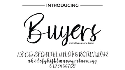 Buyers Font Stylish brush painted an uppercase vector letters, alphabet, typeface
