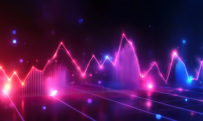 Fototapeta premium Futuristic Stock Market Chart with Glowing Data or Dynamic Financial Timeline for graphic background