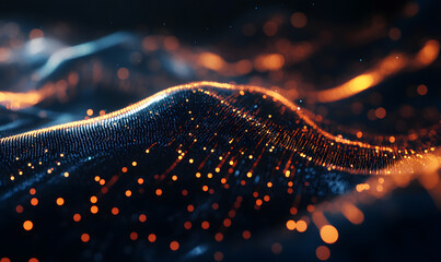 Futuristic Stock Market Chart with Glowing Data or Dynamic Financial Timeline for graphic background