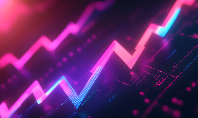 Futuristic Stock Market Chart with Glowing Data or Dynamic Financial Timeline for graphic background