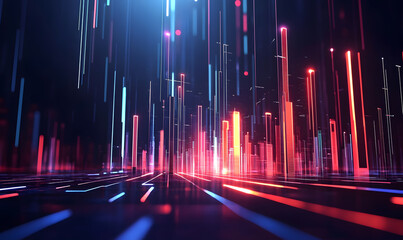 Futuristic Stock Market Chart with Glowing Data or Dynamic Financial Timeline for graphic background