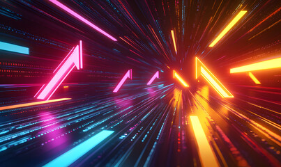 Futuristic Stock Market Chart with Glowing Data or Dynamic Financial Timeline for graphic background