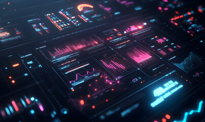 Futuristic Stock Market Chart with Glowing Data or Dynamic Financial Timeline for graphic background