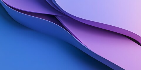 Obraz premium Abstract purple background with three-dimensional curved lines. Minimalist design, simple shapes, 