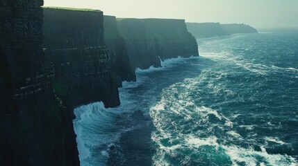 Dramatic Cliffs Meet Turbulent Waves