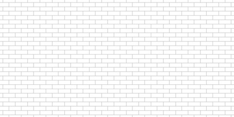 White and black brick wall background, Subway tile seamless pattern. Realistic white masonry for metro, kitchen, bathroom design.