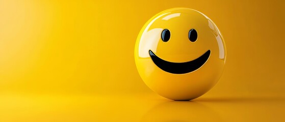 Fototapeta premium A bright and cheerful smile emoticon, radiating positivity and warmth, perfect for expressing joy and happiness in any digital conversation