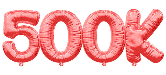 500K Follow Balloon Red Number 3D