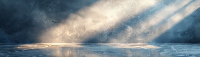 Fototapeta premium Abstract Blue and White Marble Background with Light Rays