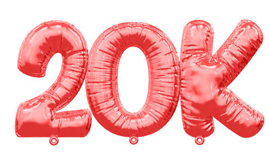 20K Follow Balloon Red Number 3D