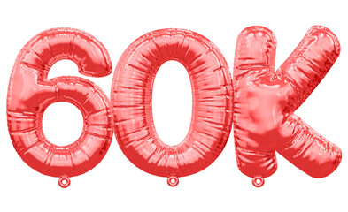 60K Follow Balloon Red Number 3D